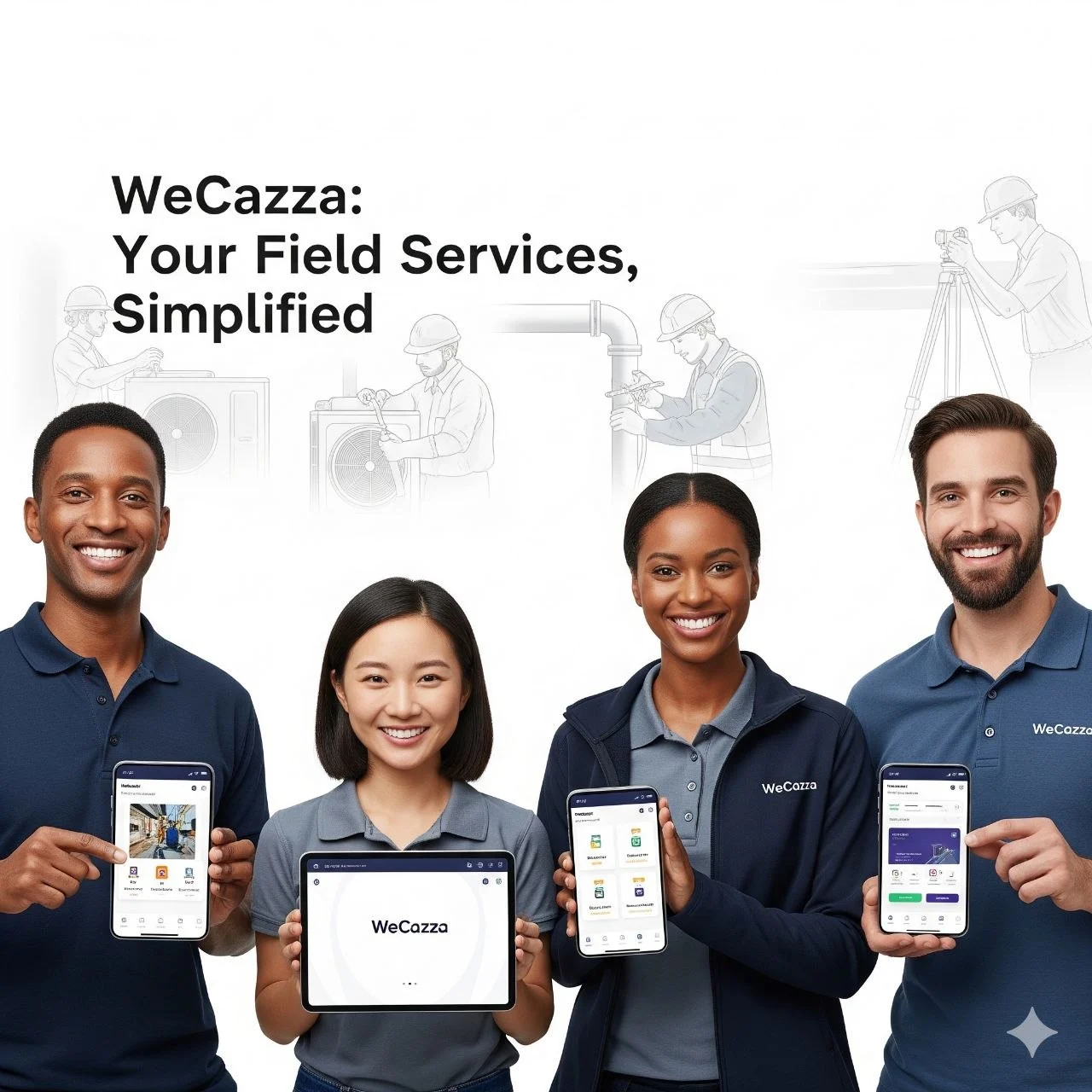 Professional using WeCazza on mobile device